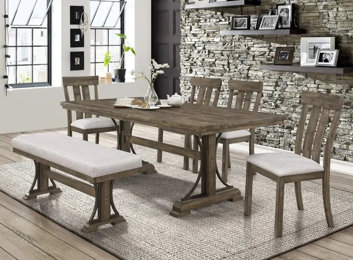 Carlson 6-pc. Dining Set in Brownish Khaki by Crown Mark