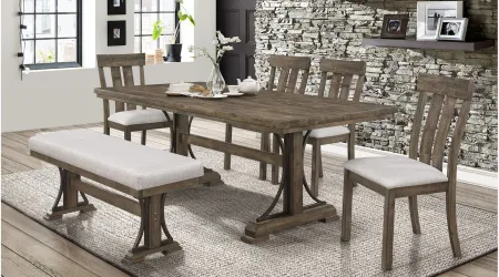 Carlson 6-pc. Dining Set in Brownish Khaki by Crown Mark