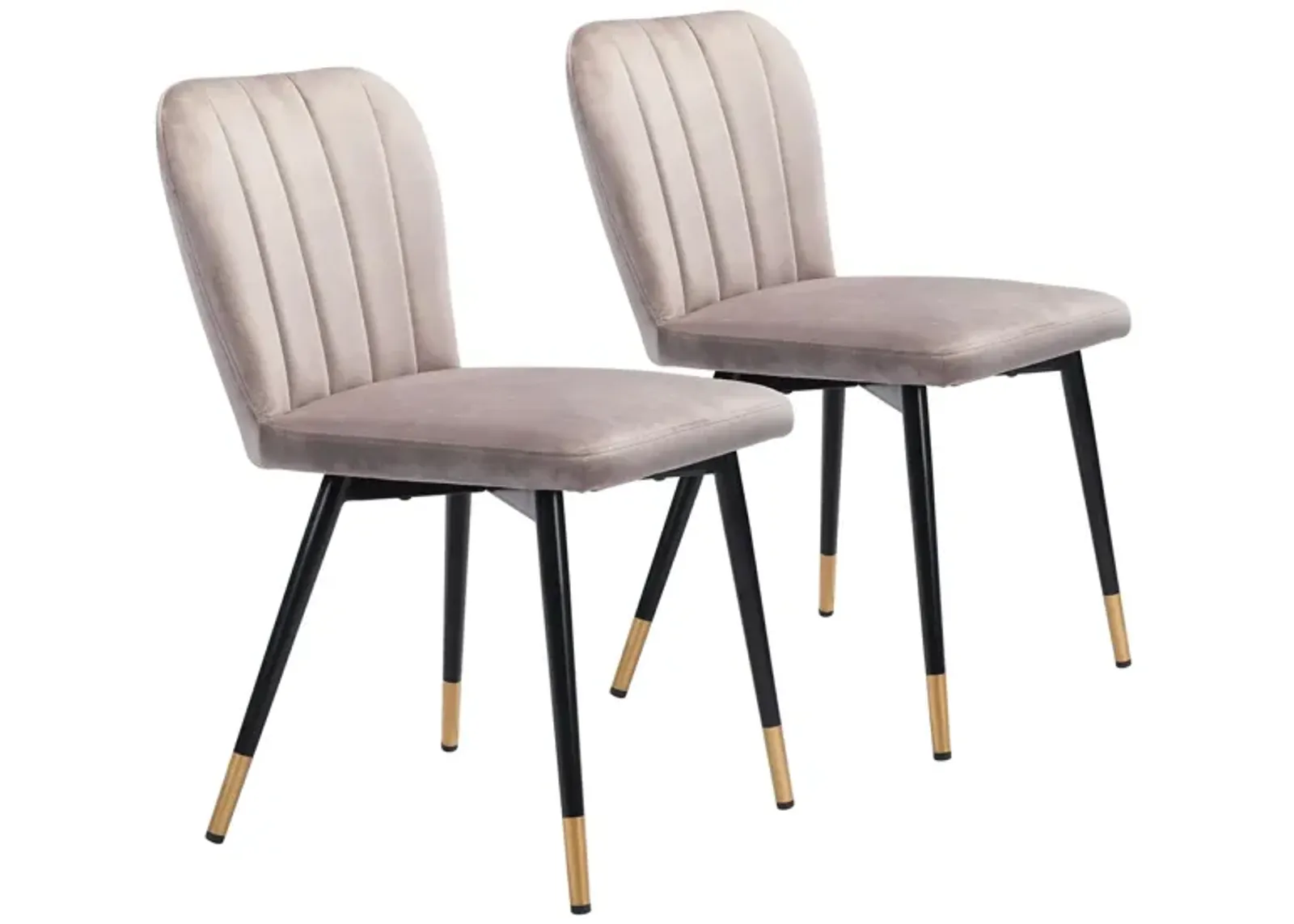 Manchester Dining Chair: Set of 2 in Gray, Black & Gold by Zuo Modern