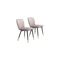 Manchester Dining Chair: Set of 2 in Gray, Black & Gold by Zuo Modern