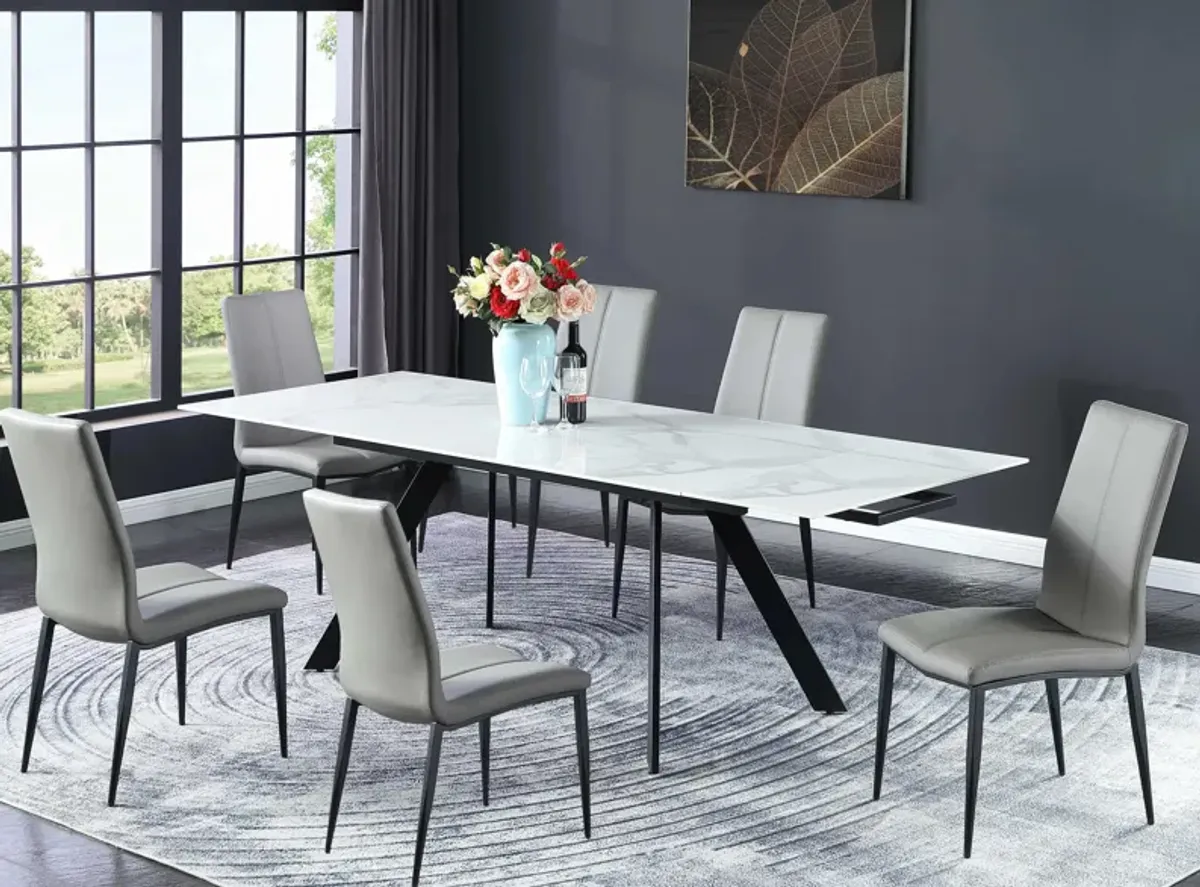 Alexis 7-pc. Dining Set in Gray by Chintaly Imports