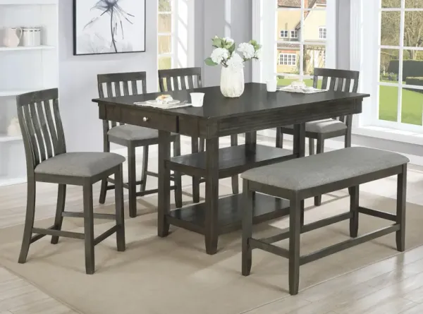 Nina 6-pc. Counter-Height Dining Set w/ Bench