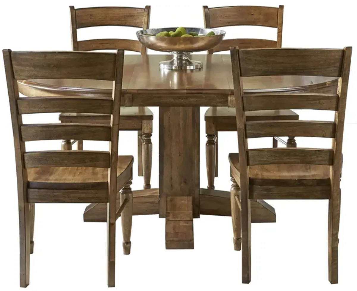 Bennett 5-pc. Dining Set w/ Round Table in Smoky Quartz by A-America