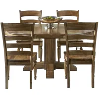 Bennett 5-pc. Dining Set w/ Round Table in Smoky Quartz by A-America