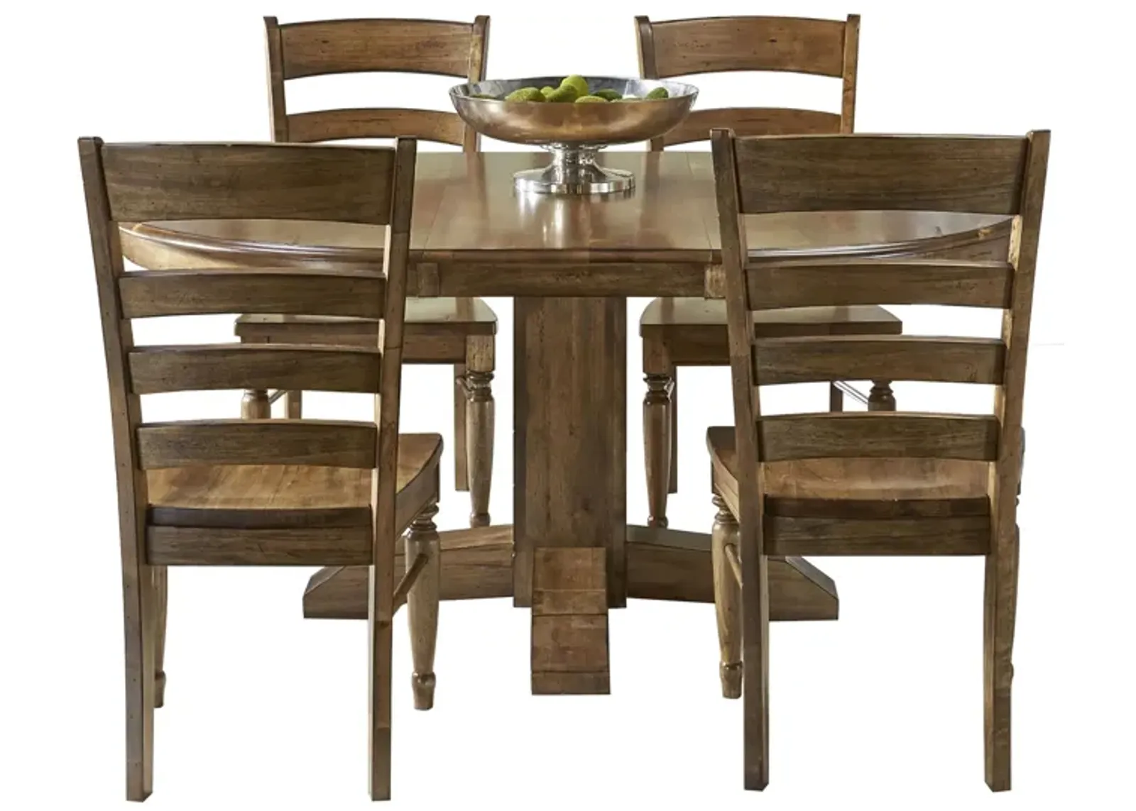 Bennett 5-pc. Dining Set w/ Round Table in Smoky Quartz by A-America