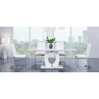 Elevate 5-pc. Dining Set in White Marble by Global Furniture Furniture USA
