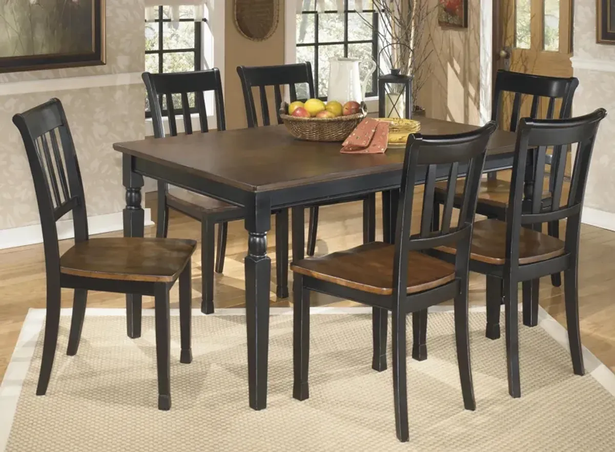 Owingsville 7-pc. Dining Set in Black/Brown by Ashley Furniture