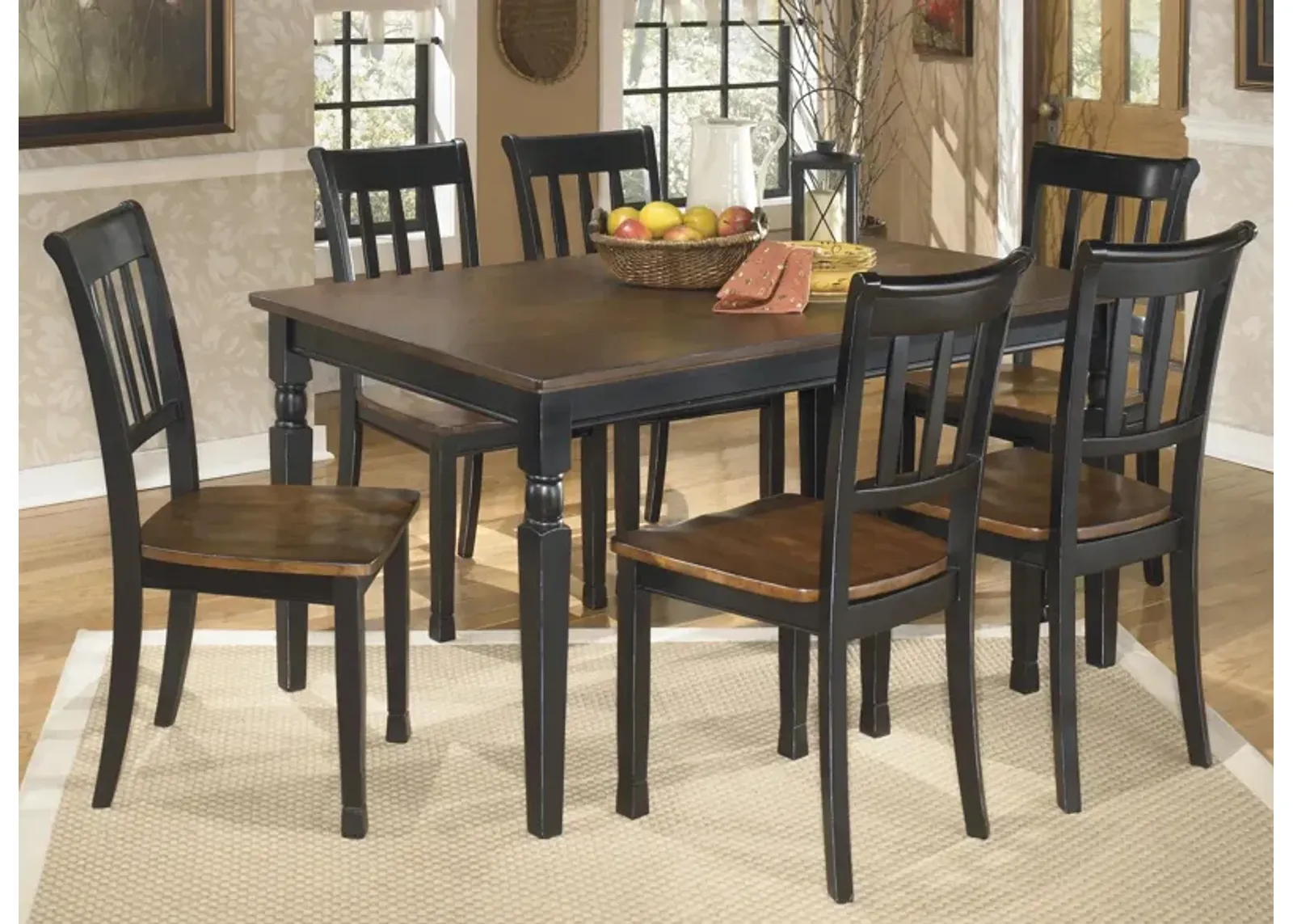 Owingsville 7-pc. Dining Set in Black/Brown by Ashley Furniture