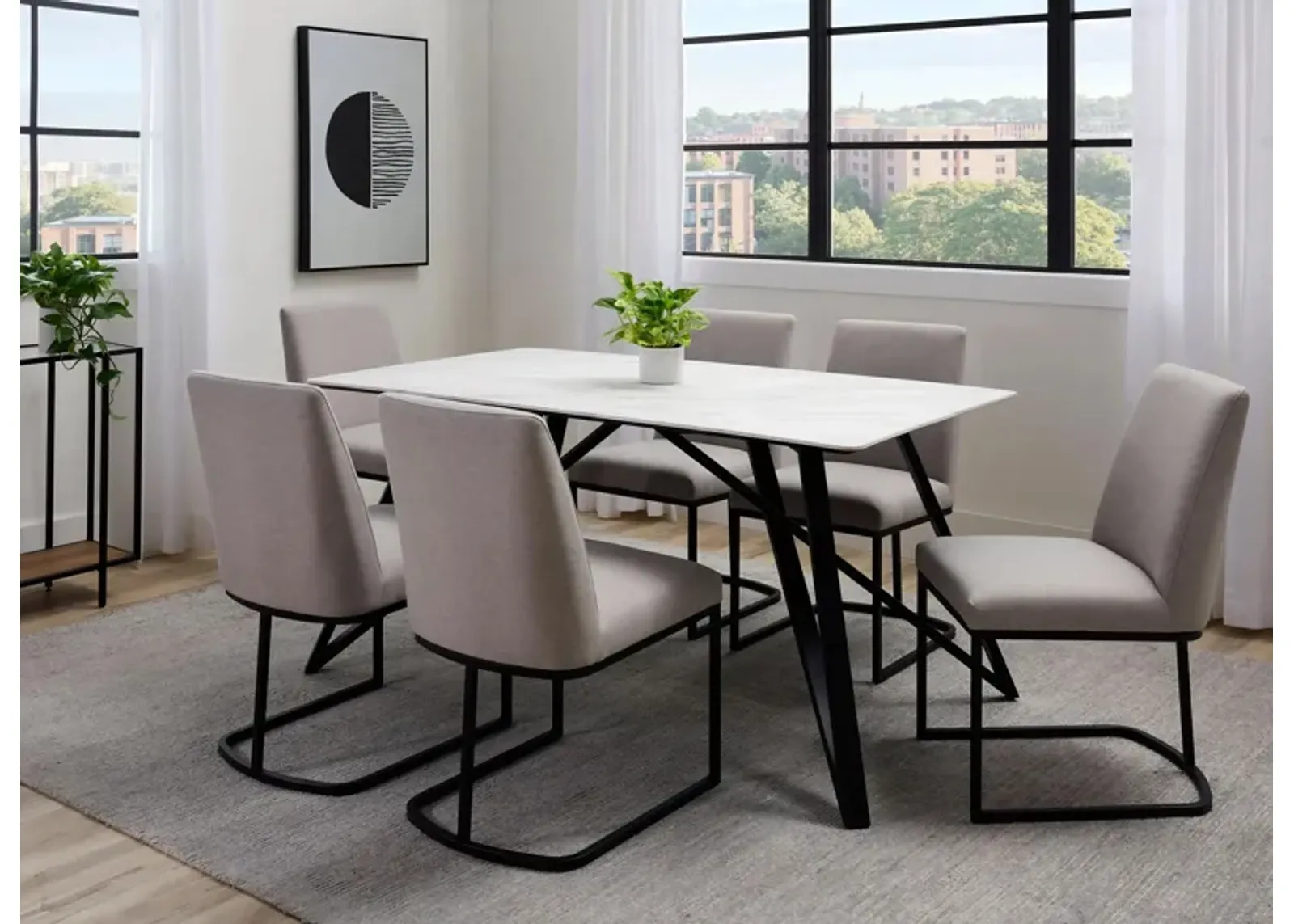 Misty 7-pc. Dining Set in Gray by Davis Intl.