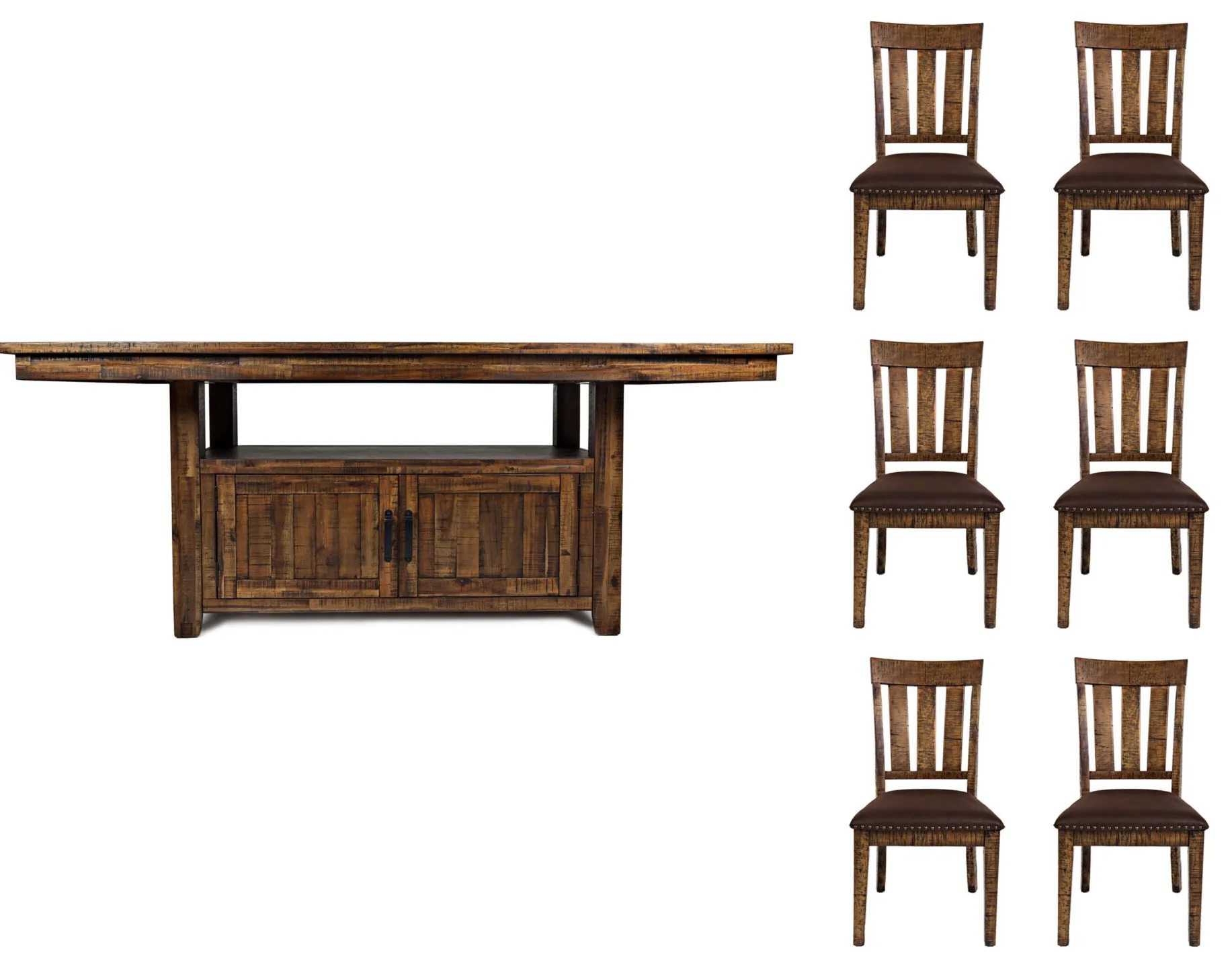 Cannon Valley 7-pc. Dining Set in Brown / Distressed Medium Brown by Jofran