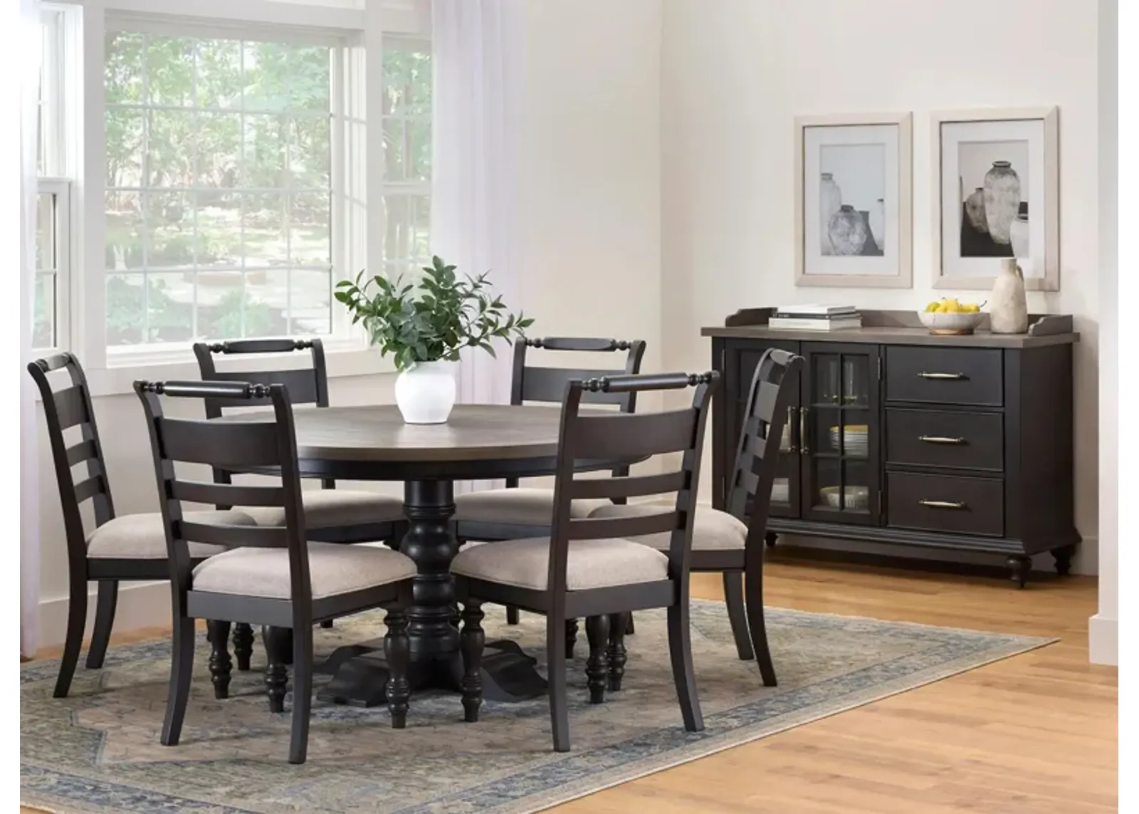 Percy 7-pc. Dining Set in Vineyard Black by Davis Intl.