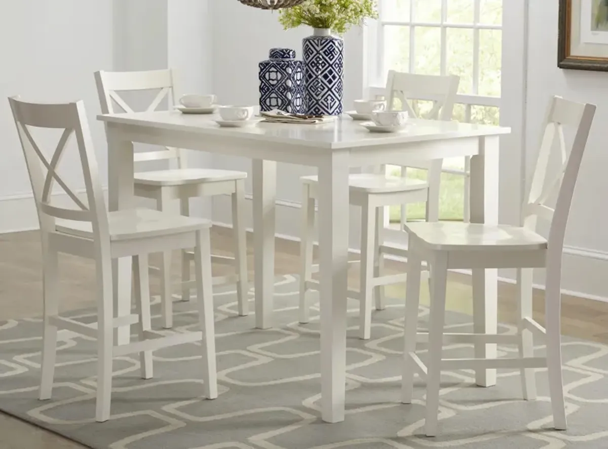 Simplicity 5-pc. Counter Height Dining Set in Paperwhite by Jofran