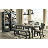Vail 6-pc. Dining Set w/ Bench in Gray / Black by Ashley Furniture