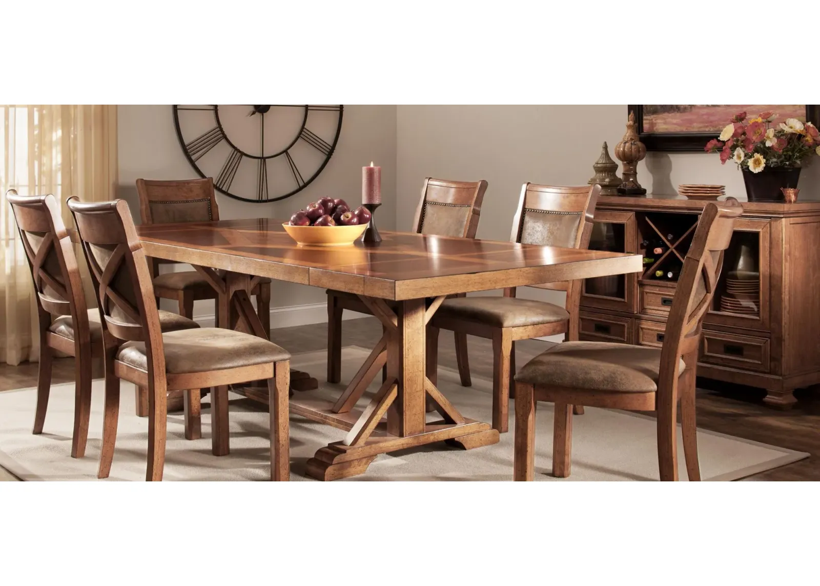 Soleste 7 pc. Dining Set in Honey by Bellanest by Raymour Flanigan Furniture