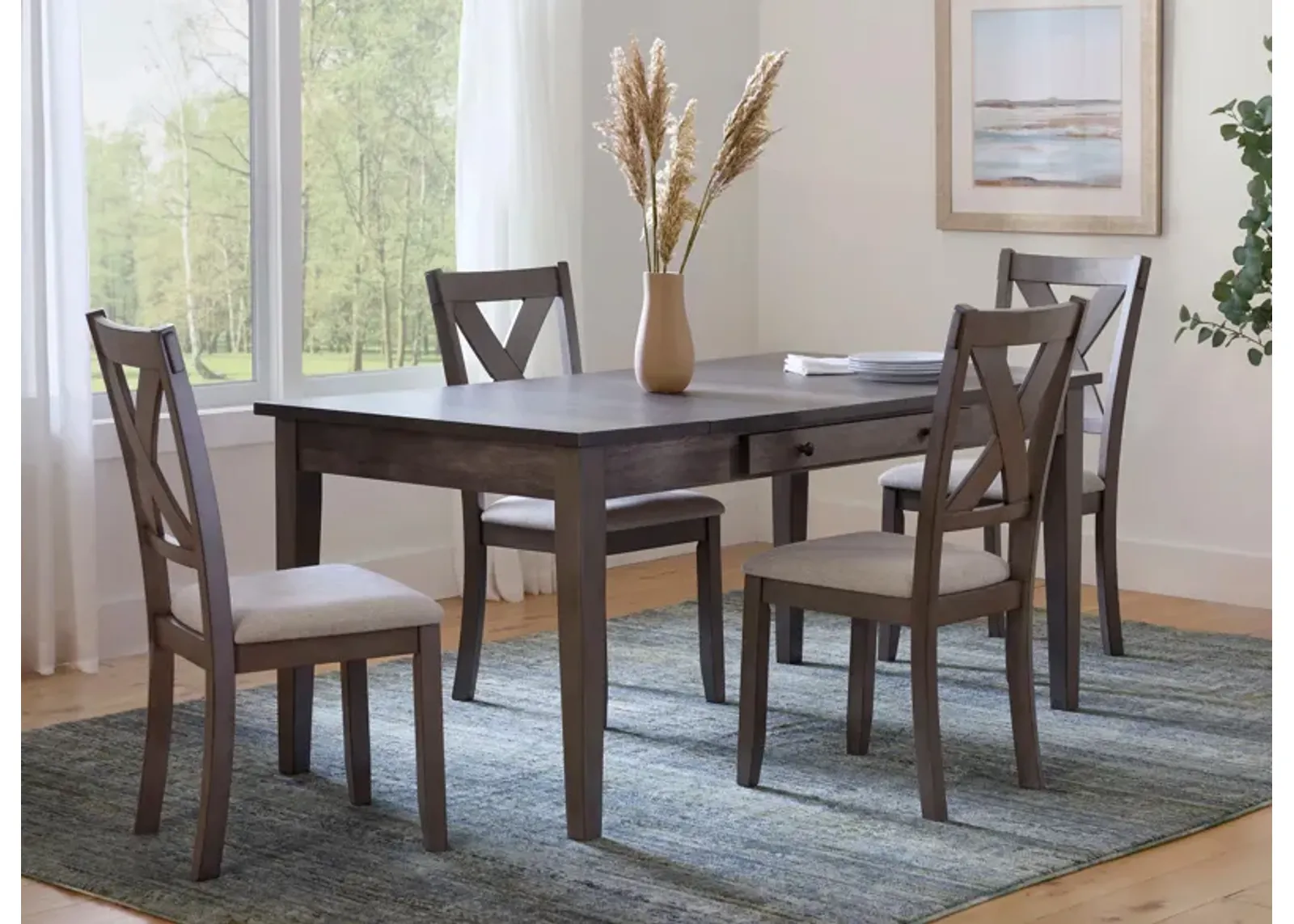 Melvin 5-pc. Dining Set in Dark Gray by Davis Intl.