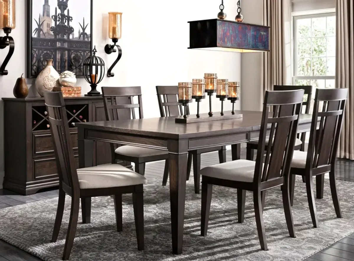 Sheffield 7-pc. Dining Set in Dark Oak / Light Brown by Homelegance