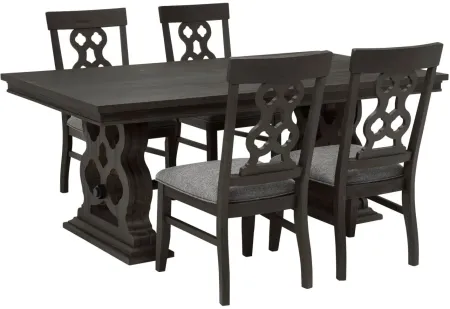 Belmore 5-pc. Dining Set in Gray / Espresso by Homelegance