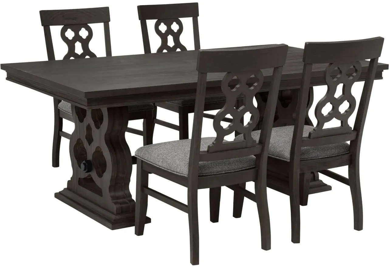 Belmore 5-pc Dining Set in Gray / Espresso by Homelegance