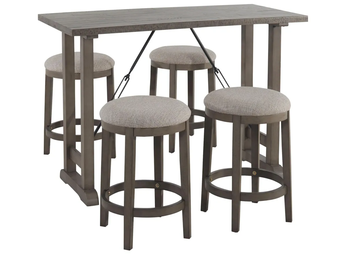 Henderson 5-pc. Dining Set in Gray by Bellanest