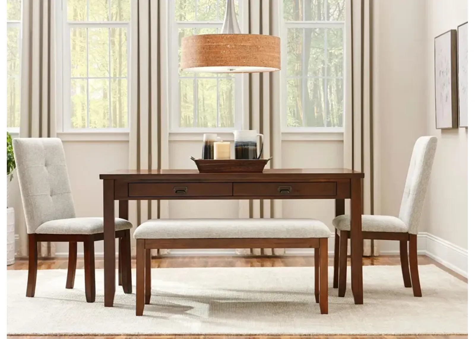 Saunders 4-pc. Dining Set With Bench in Cherry by Bellanest