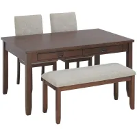Saunders 4-pc. Dining Set with Bench in Cherry by Bellanest