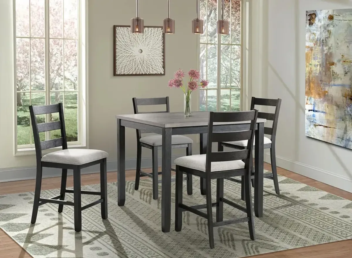 Glenwood 5-pc. Counter-Height Dining Set in Gray/Black by Elements International Group