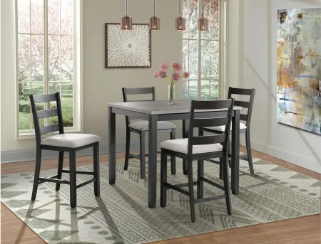 Glenwood 5-pc. Counter-Height Dining Set in Gray/Black by Elements International Group