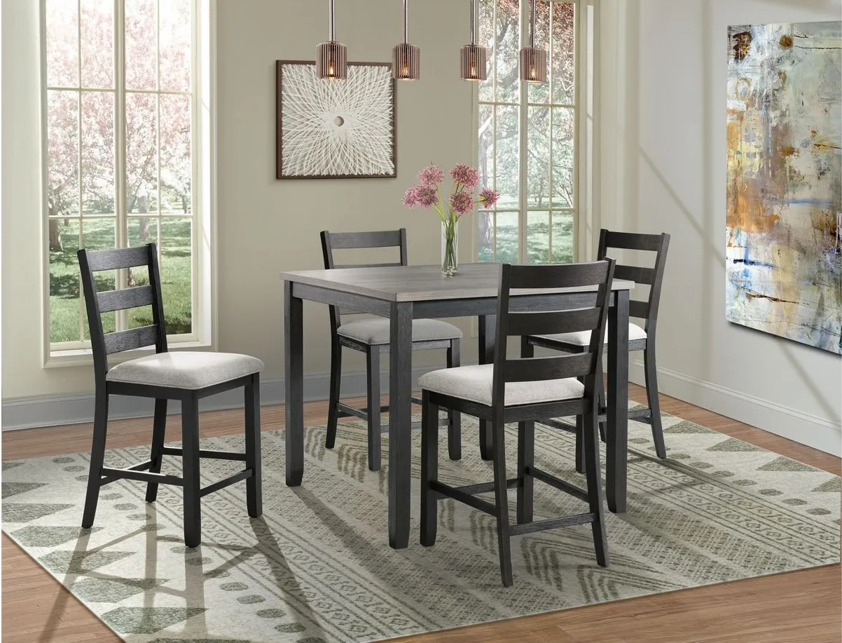 Glenwood 5-pc. Counter-Height Dining Set in Gray/Black by Elements International Group