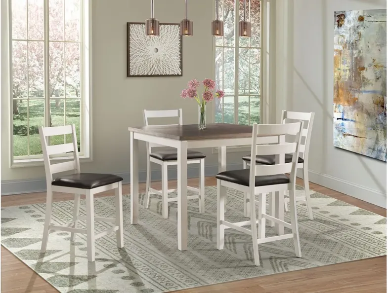Glenwood 5-pc. Counter-Height Dining Set in Brown/White by Elements International Group