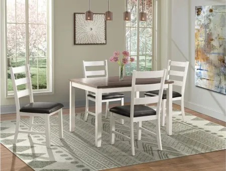 Glenwood 5-pc. Dining Set in Brown/White by Elements International Group