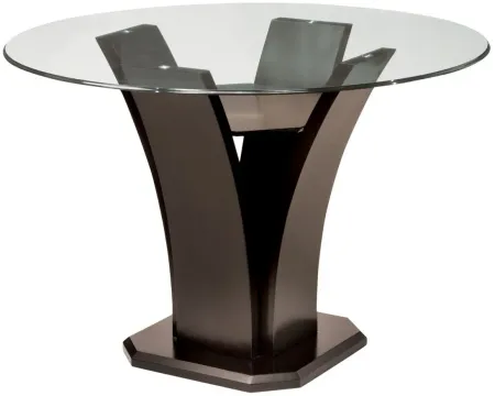 Venice 54" Glass Counter-Height Dining Table in Glass / Merlot by Homelegance