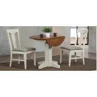 Choices 3-pc. Dining Set in Earth Tone Linen / Antique White by ECI