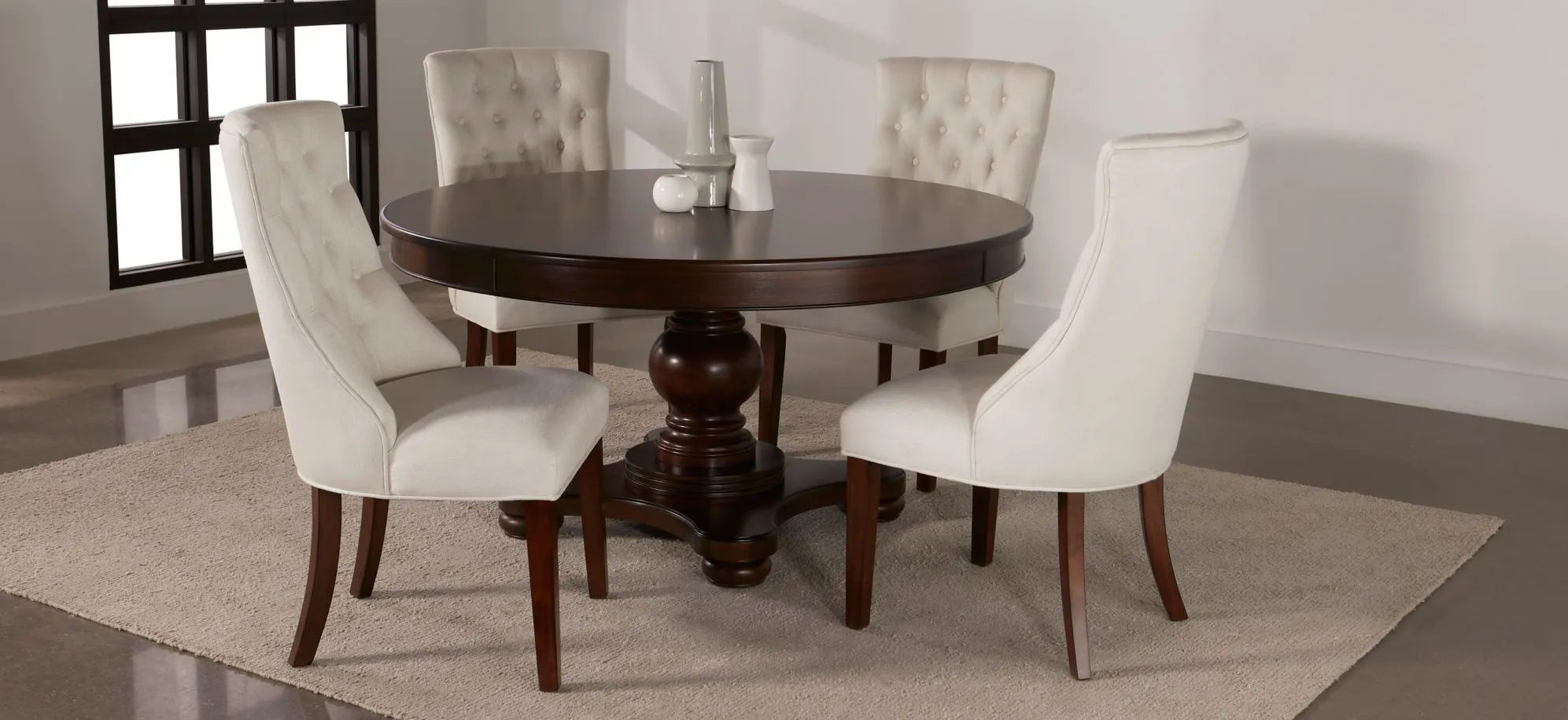 Fallon 5-pc. Dining Set in Ivory / Cherry by Bellanest