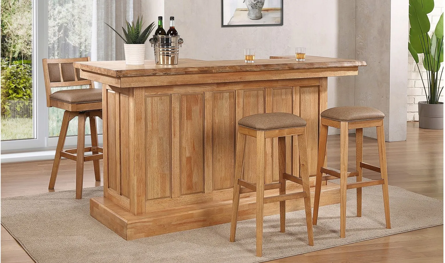 Logans Edge Bar in Natural Wood by ECI