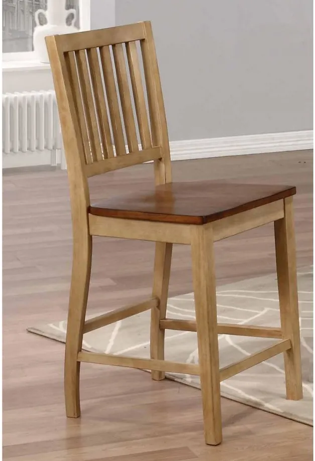 Brook Slat Back Barstool: Set of 2 in Wheat and Pecan by Sunset Trading