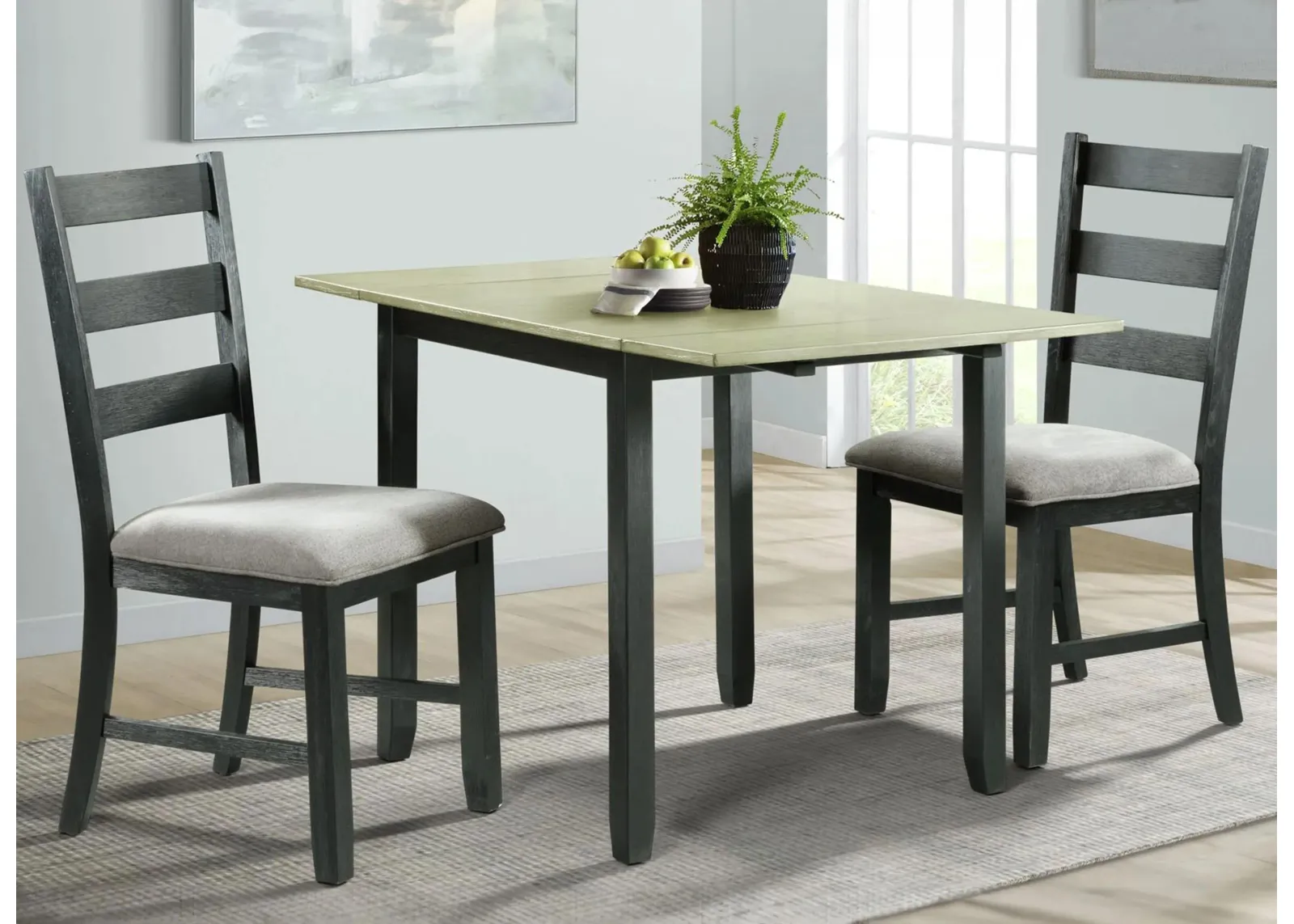 Tuttle Dining Set -3pc. in Black by Elements International Group