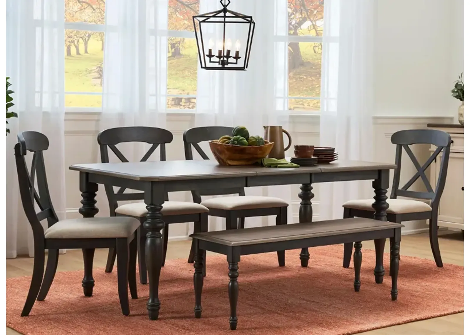 Charleston 6-pc. Dining Set in Slate w/ Weathered Pine Finish by Liberty Furniture