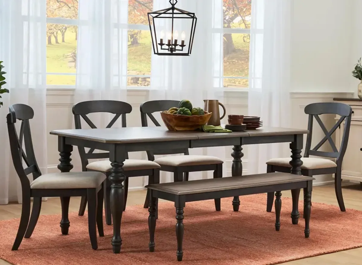 Charleston 6-pc. Dining Set in Slate w/ Weathered Pine Finish by Liberty Furniture