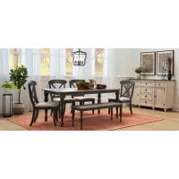 Charleston 6-pc. Dining Set in Slate w/ Weathered Pine Finish by Liberty Furniture