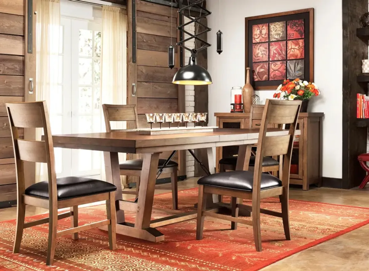 Fenwick 5-pc. Dining Set in Medium Brown / Dark Brown by Bellanest