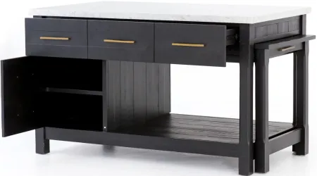 Ian Kitchen Island in Black Acacia by Four Hands