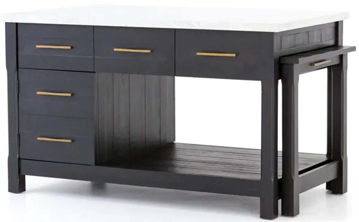 Ian Kitchen Island in Black Acacia by Four Hands