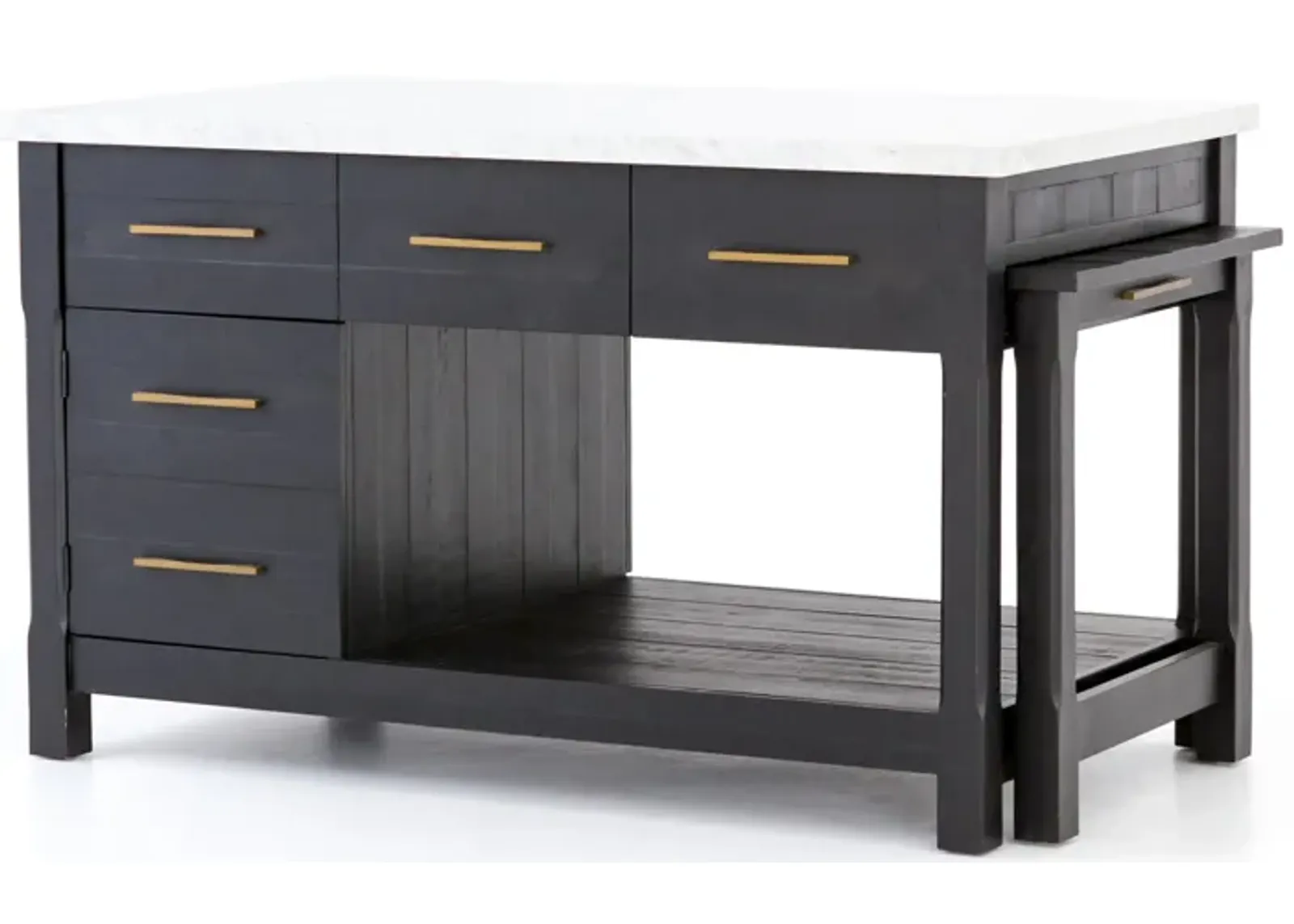 Ian Kitchen Island in Black Acacia by Four Hands