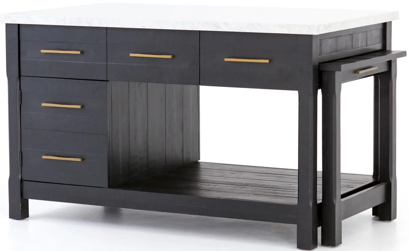 Ian Kitchen Island in Black Acacia by Four Hands