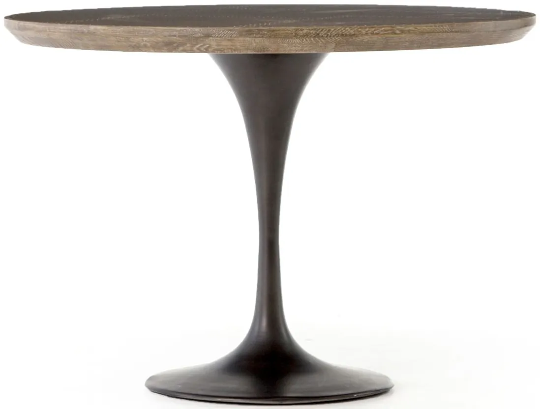 Powell 42" Round Bistro Table in Dark Rustic Black by Four Hands