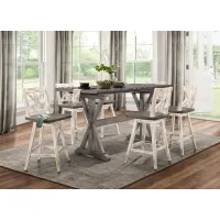 Trouvaille 7-pc. Counter Height Dining Set in Gray / White by Homelegance