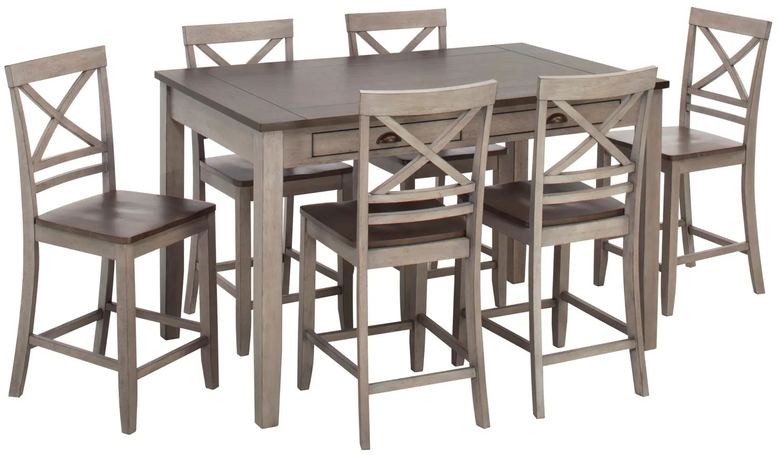 Brookleigh 7-pc. Counter-Height Dining Set in Two-Tone by Bellanest