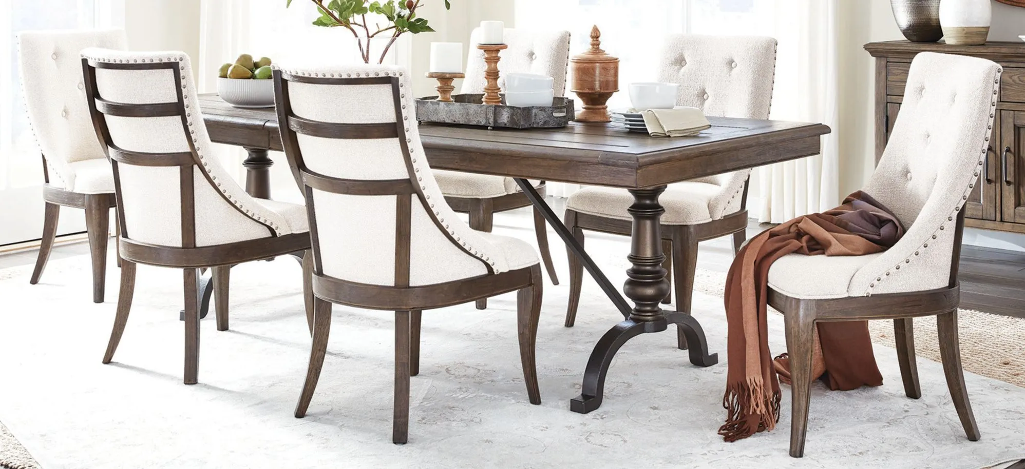 Roxbury Manor 7-pc. Dining Set in Brown/White by Magnussen Home