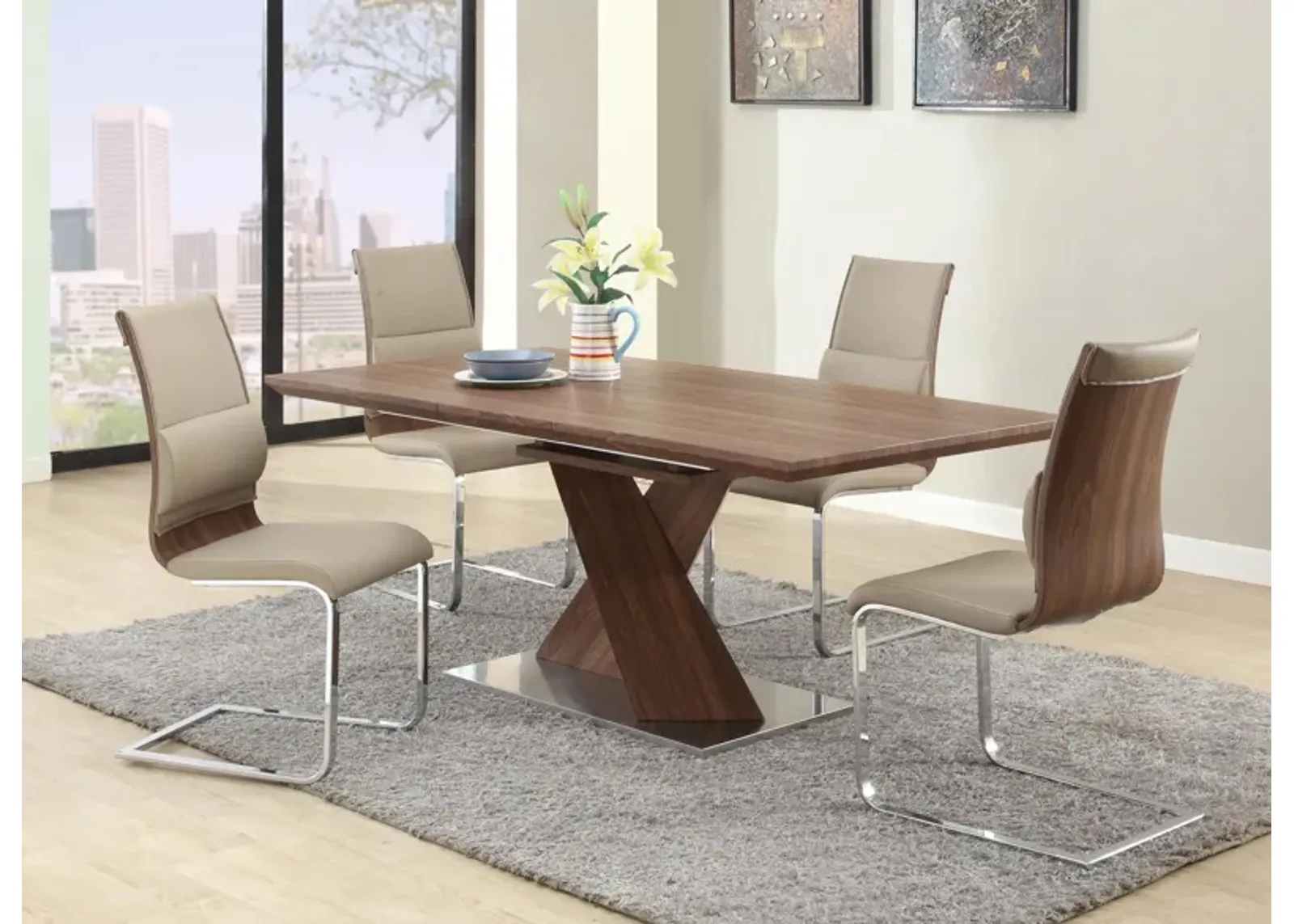 Bethany 5-pc. Dining Set in Walnut by Chintaly Imports