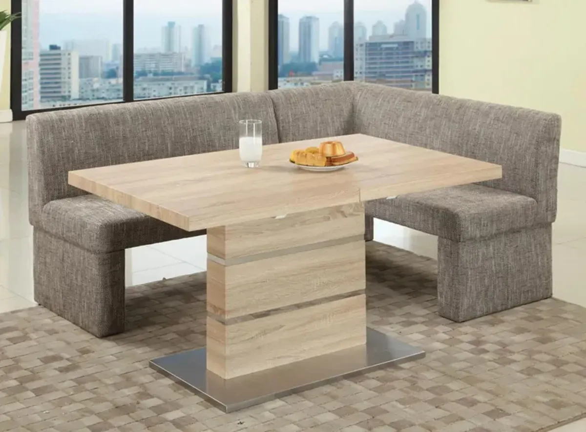 Labrenda 3-pc. Breakfast Nook Dining Set in Light Oak/Gray by Chintaly Imports